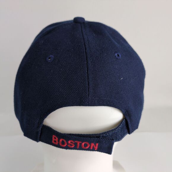 Boston "B" Embroidered Flames Navy Blue Men's Baseball Hat Ball Cap - Picture 4 of 6